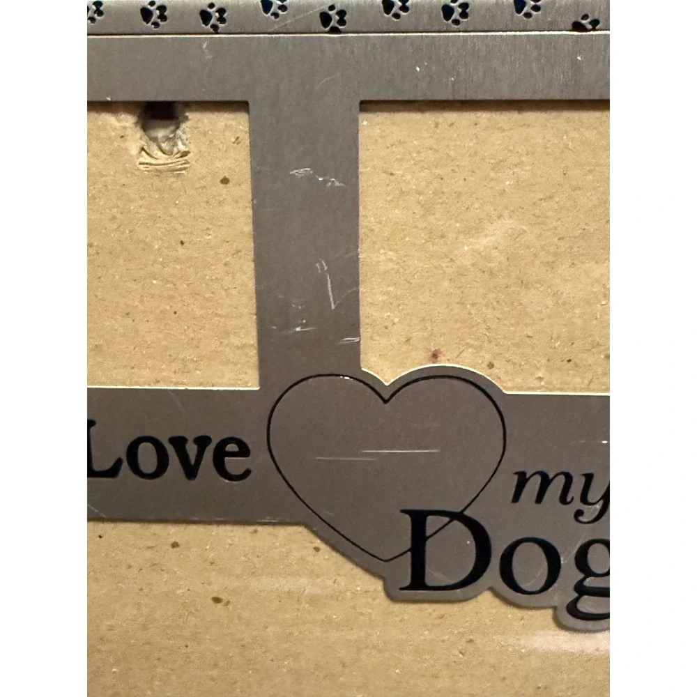 Pinnacle‎ Frames I Love My Dog Metal 3-Photo Collage Picture Frame Silver 5x7